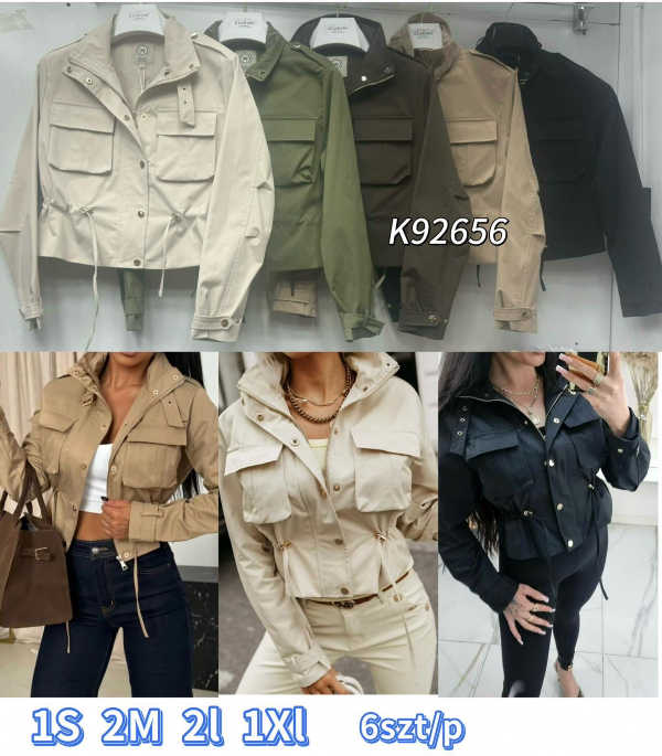 Kurtki damskie cienkiRoz S/M-L/XL, 1 Kolor Paczka 6 szt