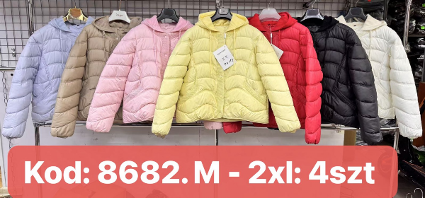 Kurtki damskie cienki Roz M-2XL, 1 kolor Paczka 5 szt