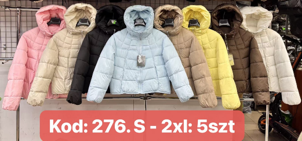 Kurtki damskie cienki Roz S-2XL, 1 kolor Paczka 5 szt