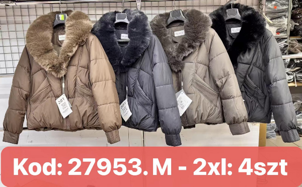 Kurtki damskie cienki Roz M-2XL, 1 kolor Paczka 5 szt
