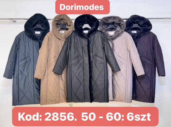 Kurtki damskie cienki Roz 50-60, 1 kolor Paczka 6 szt