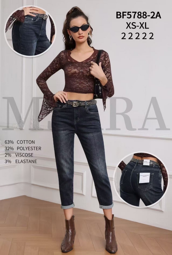 Spodnie damskie jeansy Roz XS-XL, 1 Kolor Paczka 10 szt