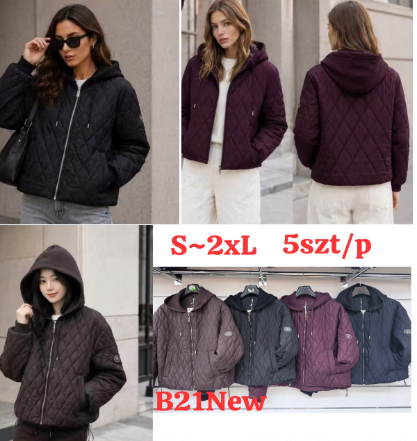 Kurtki damskie cienki Roz S-2XL, 1 Kolor Paczka 5 szt