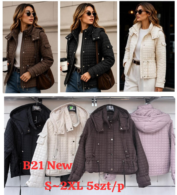 Kurtki damskie cienki Roz S-2XL, 1 Kolor Paczka 5 szt