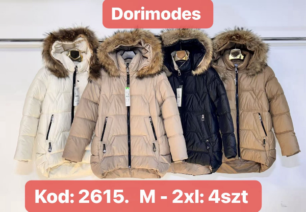 Kurtki damskie cienki Roz M-2XL, 1 kolor Paczka 4 szt
