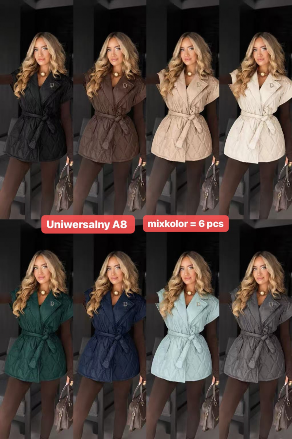 Kurtki damskie cienki Roz S-XL, 1 Kolor Paczka 6 szt