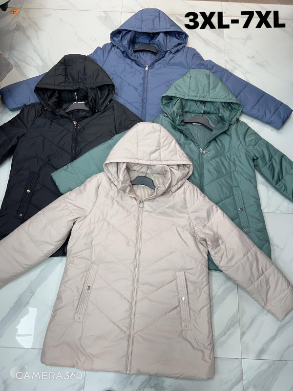 Kurtki damskie cienki Roz 3XL-7XL, 1 Kolor Paczka 6 szt