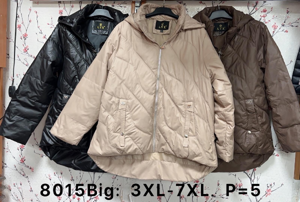 Kurtki damskie cienki Roz 3XL-7XL, 1 Kolor Paczka 6 szt