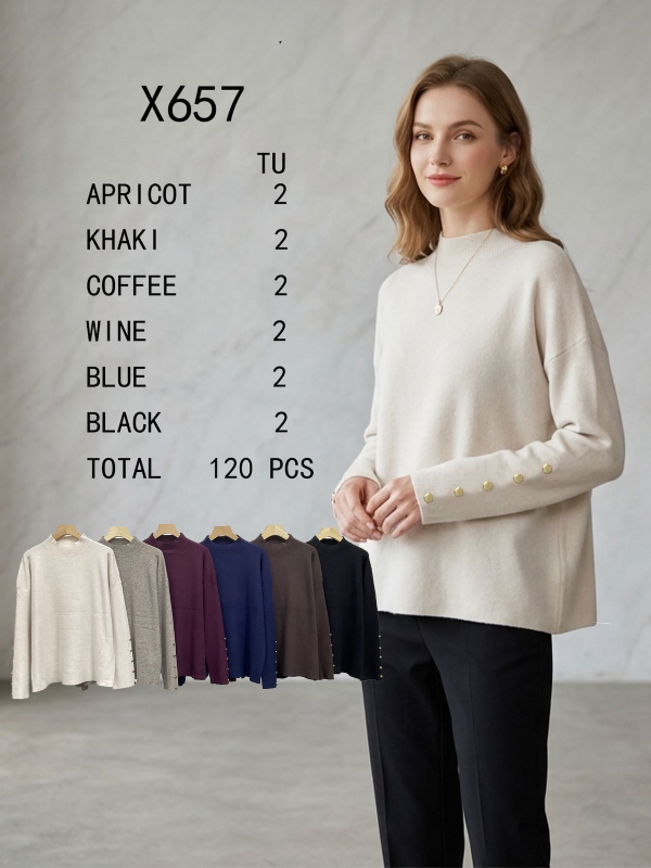 Swetry damskie Roz Standard, Mix Kolor Paczka 12 szt