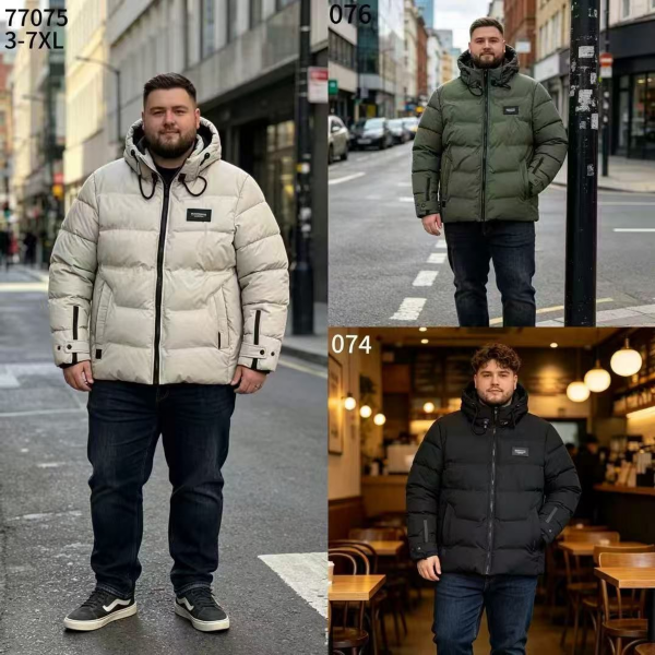 Kurtka męska zimowa Roz 3XL-7XL, 1 Kolor Paczka 5 szt