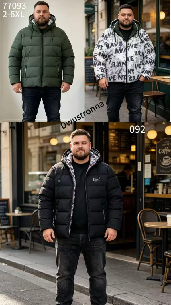 Kurtka męska zimowa Roz 2XL-6XL, 1 Kolor Paczka 5 szt